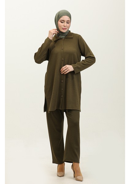 Asya Tunik Pantolon Ikili Takım 2611-04 Haki