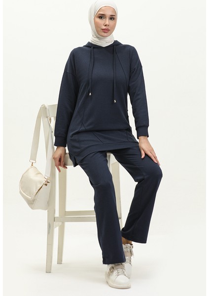 Çıma Detaylı Eşofman Takım 3039-08 Lacivert