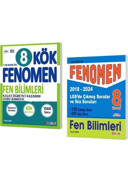 8. Sınıf Kök Fen Bilimleri Soru Bankası + LGS Fen Bilimleri Çıkmış Sorular ve Ikiz Soruları (2018-2024)