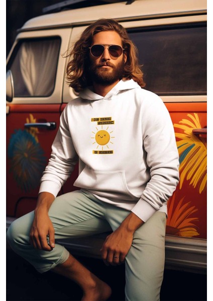 I Will Reborn Tomorrow As Every Baskılı Unisex 3 Iplik %100 Pamuk Cepli Kapüşonlu Sweatshirt Hoodie