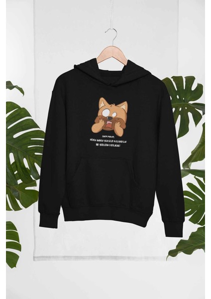 Canım Modum Baskılı Unisex 3 Iplik %100 Pamuklu Cepli Kapüşonlu Sweatshirt Hoodie