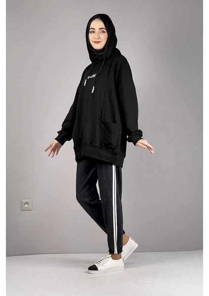 Şerit Detaylı Eşofman Altı 1073-02 Antrasit