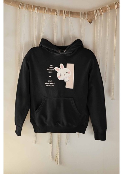 Yanlış Kararlarımı Uygulamaya Gidiyorum Baskılı Unisex %100 Pamuklu Kapüşonlu Sweatshirt Hoodie