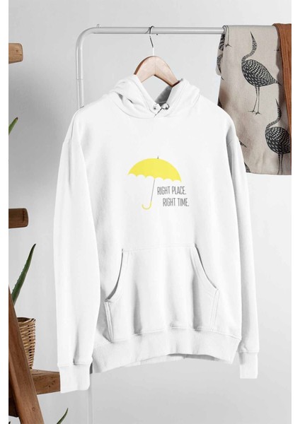 Right Place Right Time Sarı Şemsiye How I Met Your Mother Baskılı Unisex Sweatshirt Hoodie