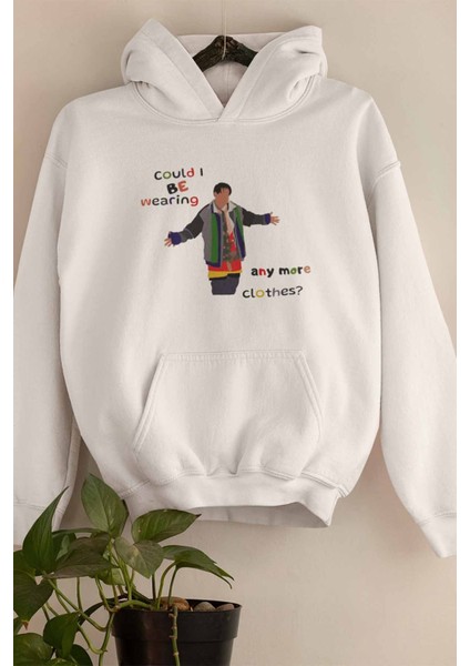 Could I Be Wearing Any More Clothes Baskılı Unisex %100 Pamuklu Kapüşonlu Sweatshirt Hoodie