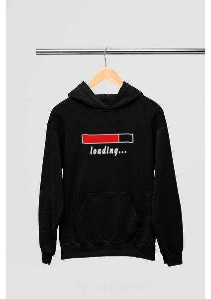 Loading Baskılı Unisex Pamuklu Kapüşonlu Sweatshirt Hoodie