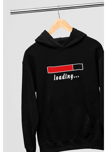 Loading Baskılı Unisex Pamuklu Kapüşonlu Sweatshirt Hoodie