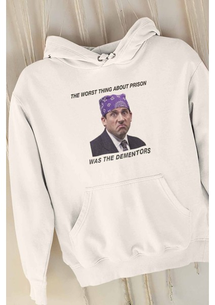Prison Mike The Office Baskılı Unisex %100 Pamuk Kapüşonlu Sweatshirt Hoodie