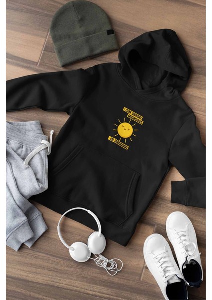 I Will Reborn Tomorrow As Every Baskılı Unisex 3 Iplik %100 Pamuk Cepli Kapüşonlu Sweatshirt Hoodie