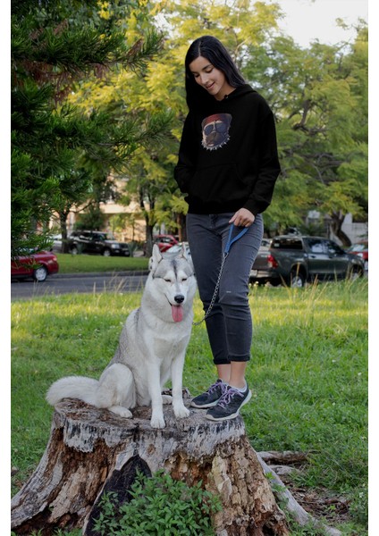 Pitbull Baskılı Unisex 3 Iplik Şardonlu %100 Pamuk Kapüşonlu Sweatshirt Hoodie