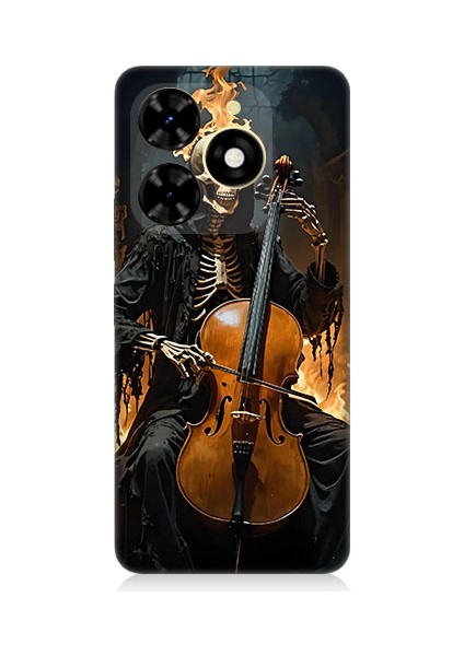 Tecno Spark 20 Uyumlu Iskelet Çello Desenli Silikon Kılıf