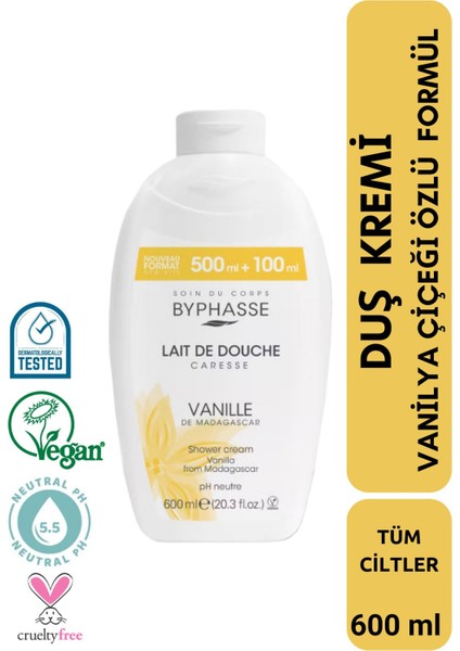 Caresse Vanilya Çiçeği Özlü Kremli Duş Jeli 600ml