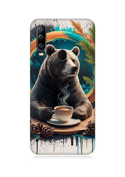 General Mobile GM20 Pro Uyumlu Kahve Ayısı Desenli Silikon Kılıf