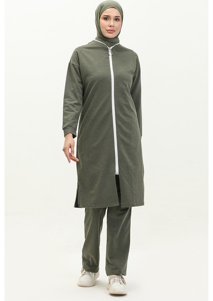 Fermuarlı Eşofman Takım 3044-09 Haki