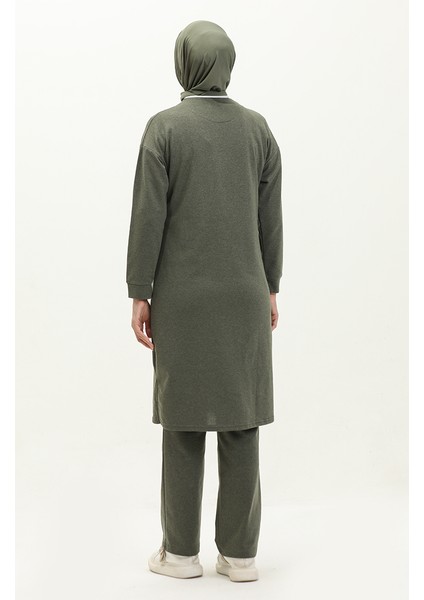 Fermuarlı Eşofman Takım 3044-09 Haki