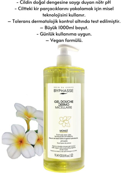 Dermo Micellar Monoi Oil Duş Jeli Tüm Ciltler Için 1000ml