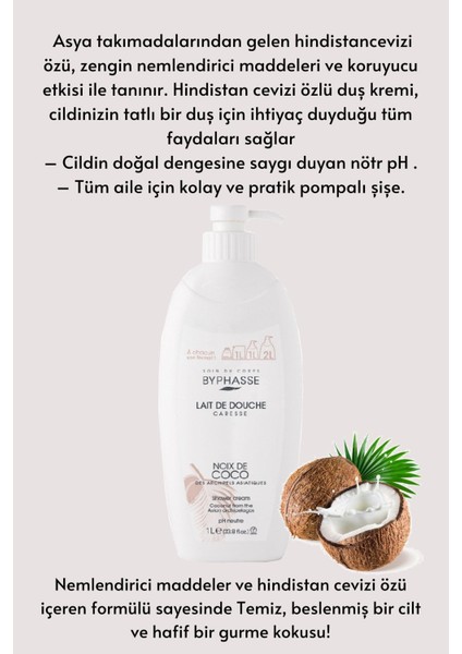 Caresse Hindistan Cevizi Özlü Duş Kremi 1000ml