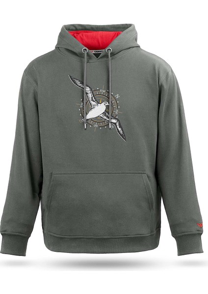 Albatros Baskılı Sweatshirt Hoodie