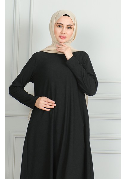 Bürümcük Kumaş Asimetrik Kesim Tunik 1032-04 Siyah fırsatları