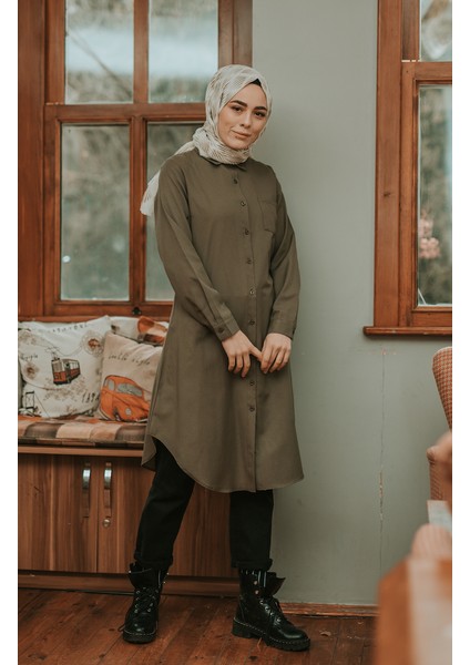 Cepli Düğmeli Tunik 6472-06 Haki