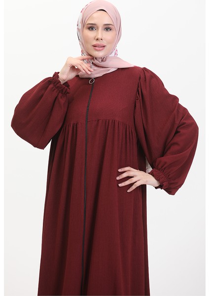 Robadan Büzgülü Ferace 1052-01 Bordo fırsatları