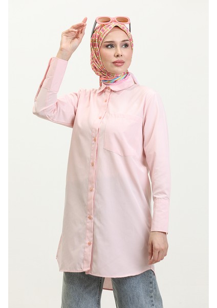 Düğmeli Tunik 4820-06 Somon