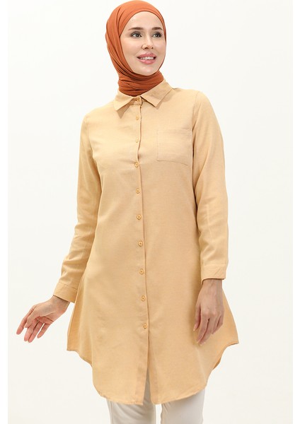 Cepli Düğmeli Tunik 6472-18 Sarı