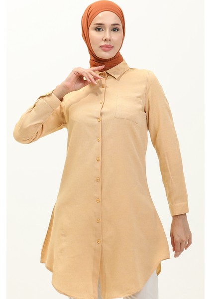 Cepli Düğmeli Tunik 6472-18 Sarı modelleri