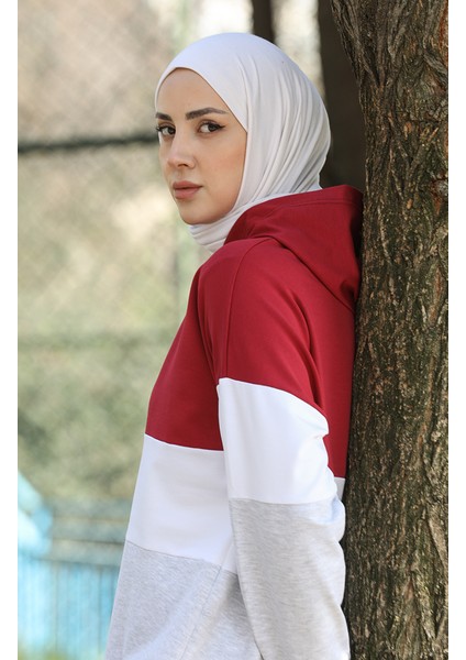 Ikili Eşofman Takım 24001-07 Bordo Gri fırsatları