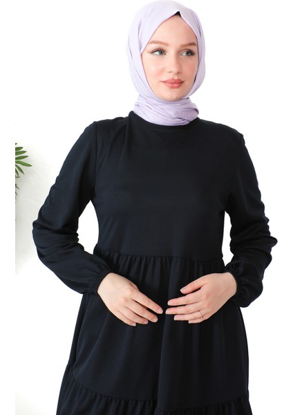 Büzgülü Tunik 0699-11 Lacivert