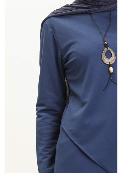Kolyeli Tunik Pantolon Ikili Takım 0704-10 Indigo