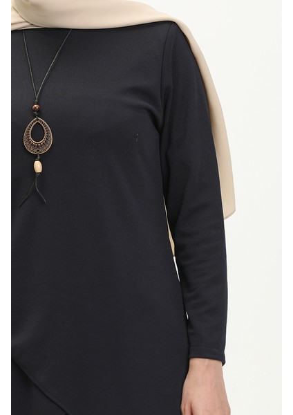 Kolyeli Tunik Pantolon Ikili Takım 0704-11 Lacivert