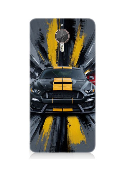 General Mobile Gm5 Plus Uyumlu Sarı Spor Araba Desenli Silikon Kılıf