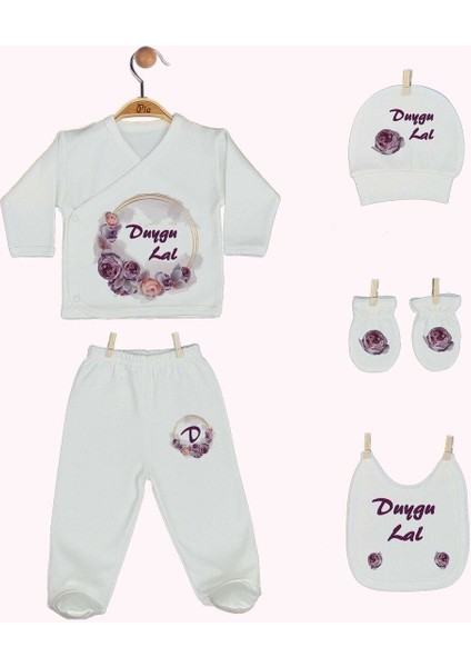 %100 Pamuk Baskılı 11’li Isimli Organik Kız Bebek Hastane Çıkışı modelleri