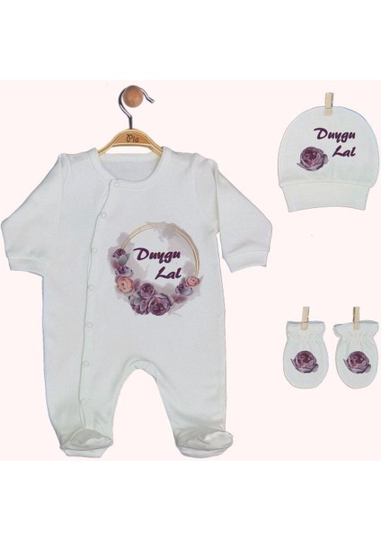 %100 Pamuk Baskılı 11’li Isimli Organik Kız Bebek Hastane Çıkışı fırsatları