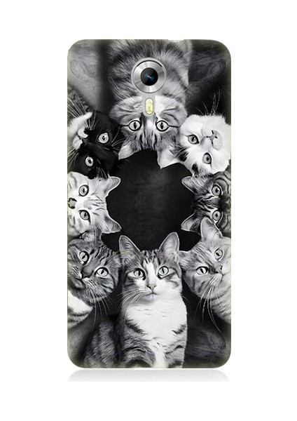 General Mobile Discovery 4g Uyumlu Kedi ve Uzay Desenli Silikon Kılıf