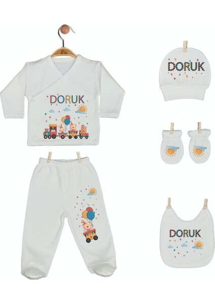 %100 Pamuk Baskılı 11’li Isimli Organik Erkek Bebek Hastane Çıkışı