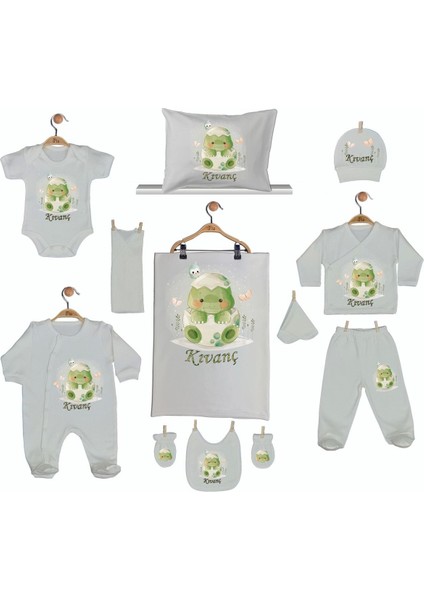 %100 Pamuk Baskılı 11’li Isimli Organik Unisex Bebek Hastane Çıkışı