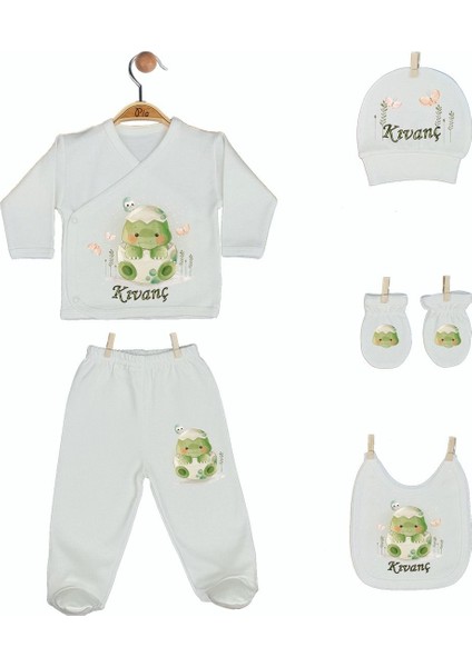 %100 Pamuk Baskılı 11’li Isimli Organik Unisex Bebek Hastane Çıkışı