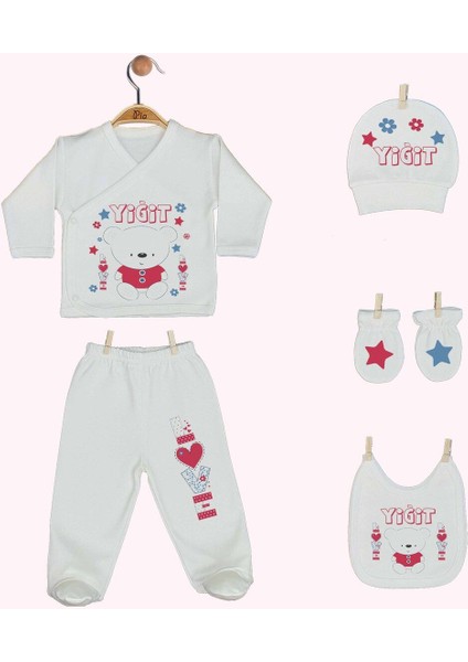 11 Parça %100 Pamuk Organik Baskılı Isimli Unisex Bebek Hastane Çıkışı