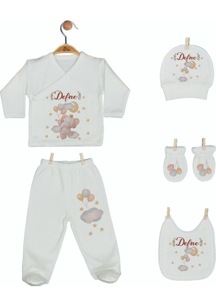 %100 Pamuk Baskılı 11’li Isimli Organik Unisex Bebek Hastane Çıkışı