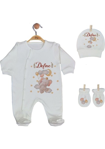 %100 Pamuk Baskılı 11’li Isimli Organik Unisex Bebek Hastane Çıkışı