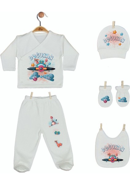 %100 Pamuk Baskılı 11’li Isimli Organik Erkek Bebek Hastane Çıkışı modelleri