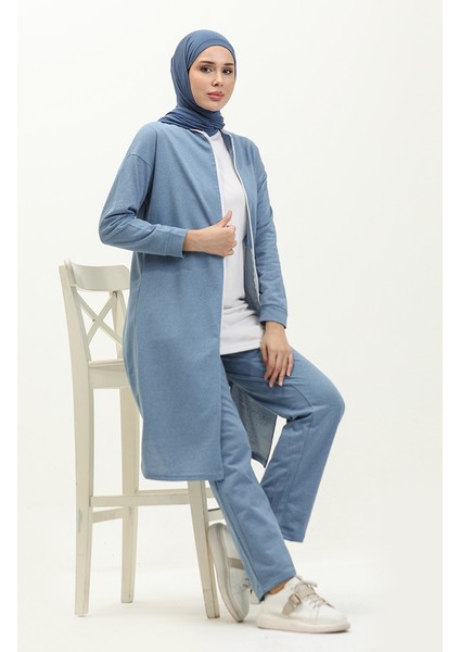 Fermuarlı Eşofman Takım 3044-12 Mavi