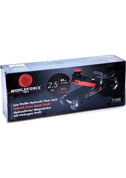 2,5 Ton Hidrolik Kriko Uzun Şase Yeni Nesil Düşük Profil MINI:85MM MAX:375MM modelleri