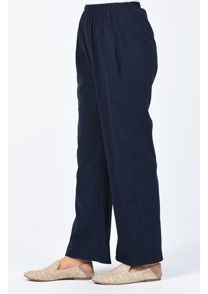 Şile Bezi Bol Paça Pantolon 0021-03 Lacivert