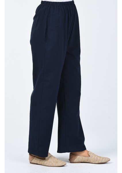Şile Bezi Bol Paça Pantolon 0021-03 Lacivert