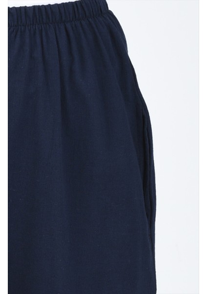 Şile Bezi Bol Paça Pantolon 0021-03 Lacivert