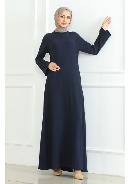Bürümcük Kumaş Düz Spor Elbise 1003-03 Lacivert