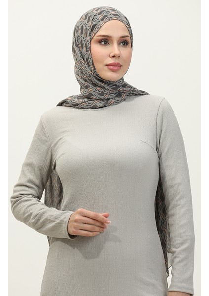 Düğme Detaylı Tunik Pantolon Ikili Takım 0101DA-06 Gri
